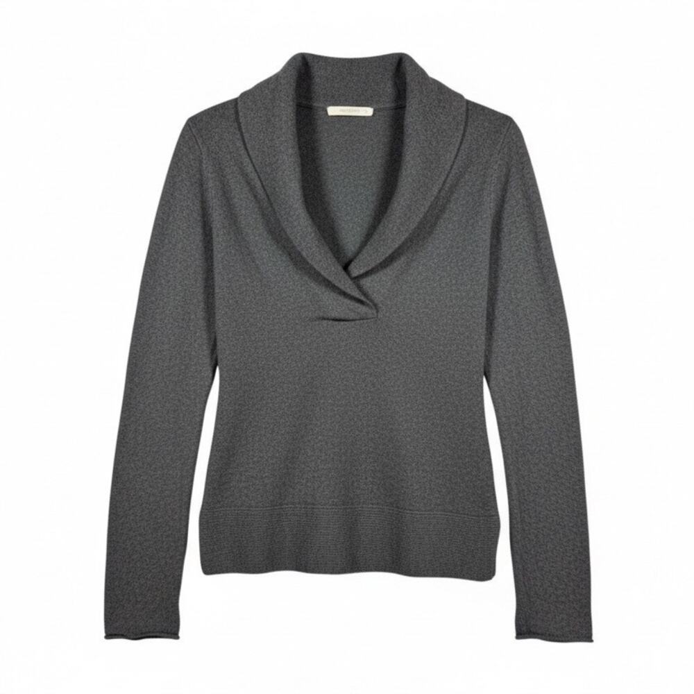 J.Crew Women's Charcoal Gray Wool/Cashmere Blend Shawl Neck Sweater - Medium